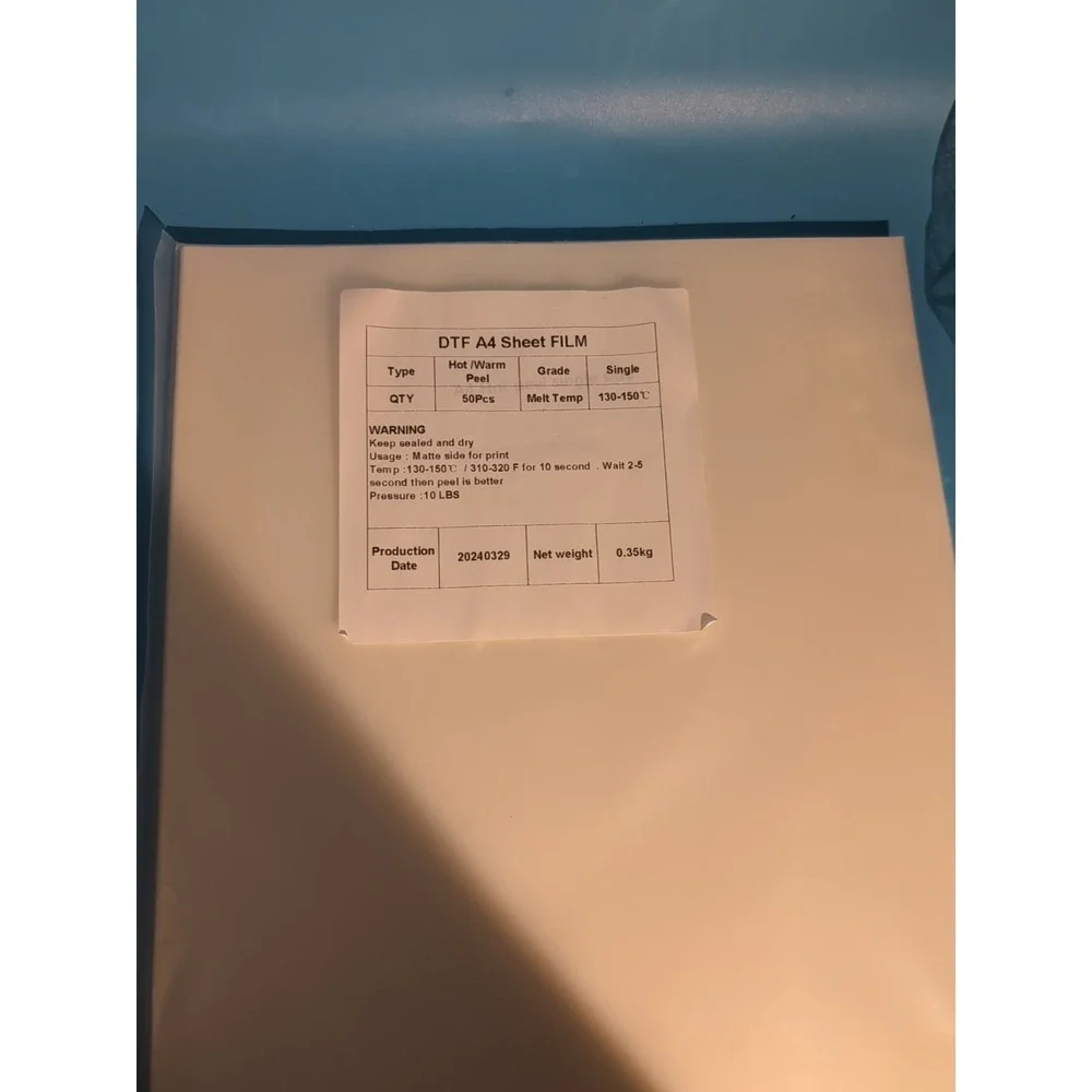 Dtf Transfer Film & Powder Bundle 30xa4‎ Dtf Sheets 500G Stf Powder 1 Bag
